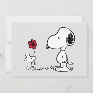 Carte Peanuts Snoopy & Woodstock Rouge & Noir