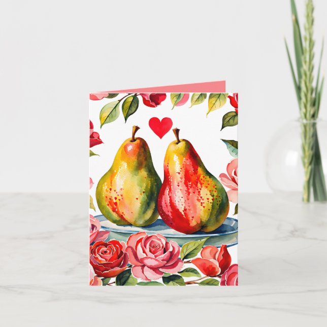 Carte Pear-amour Punny Valentine Card pour partenaire (Devant)