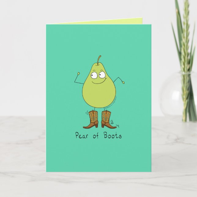 Carte Pear of Glasses - Funky Pear Pun Card (Devant)