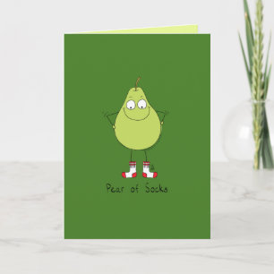 Carte Pear of Socks - Funny Pear Pun Card
