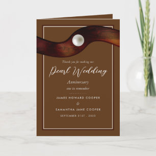 Carte Pearl Ribbon 30 ans Mariage Anniversaire Merci