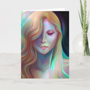 Carte Pearlescent Imaginaire Ai Art Jolie Ethereal Woman