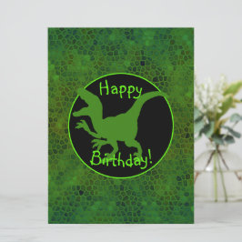 Carte Peau de dinosaure vert Joyeux anniversaire! 