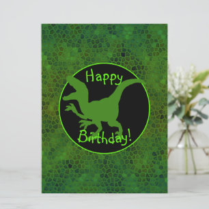 Carte Peau de dinosaure vert Joyeux anniversaire!