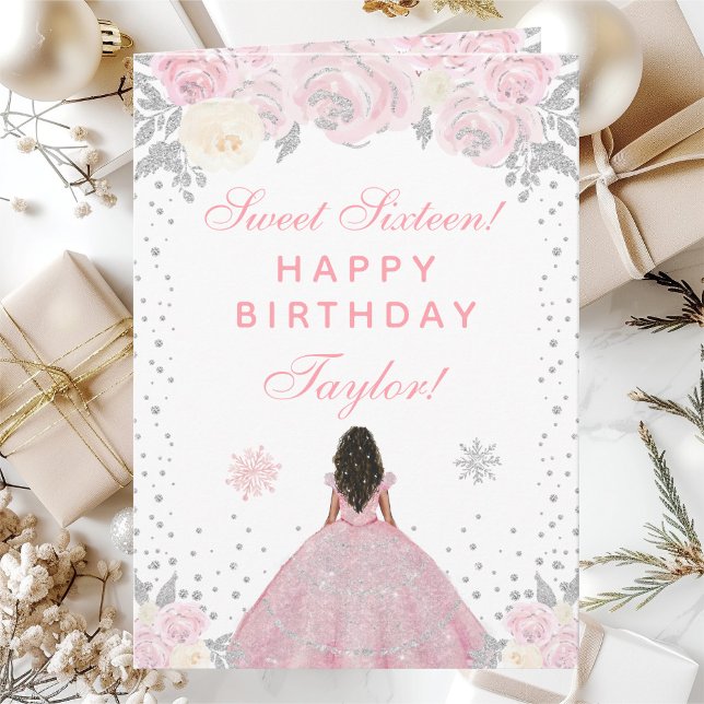 Carte Peau rose foncée hiver Princesse Sweet sixteen (Créateur téléchargé)