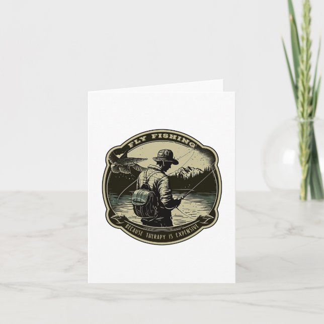 Carte Pêche À La Mouche - Parce Que La Thérapie Est Coût (Devant)