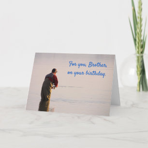 Carte Pêche à la mouche "Pour Frère" Anniversaire