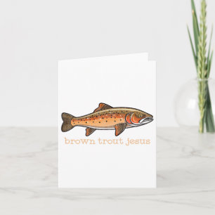 Carte Pêche à la truite Brown Pêcheur de poisson Humour 