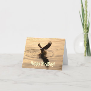 Carte Pêche Aigle chauve à Dusk Funny Birthday Card