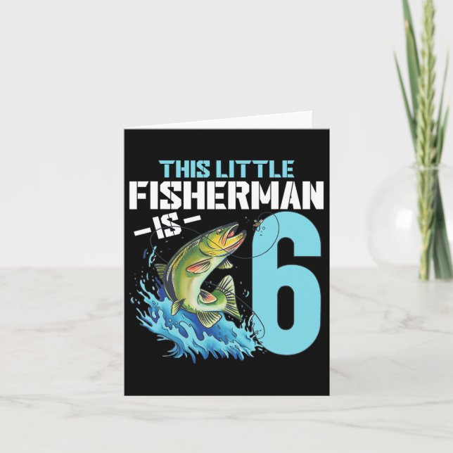 Carte Pêche Anniversaire Chemise 6 Année Garçon Fisher 6 (Devant)