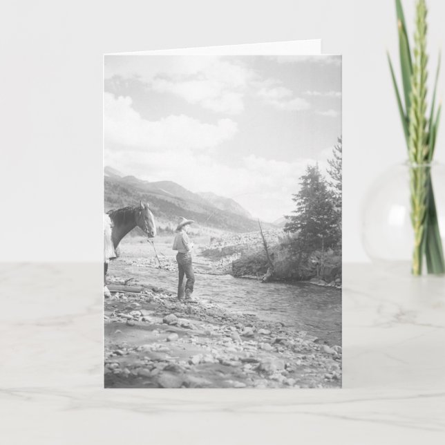 Carte Pêche de mouche de garçon (Devant)