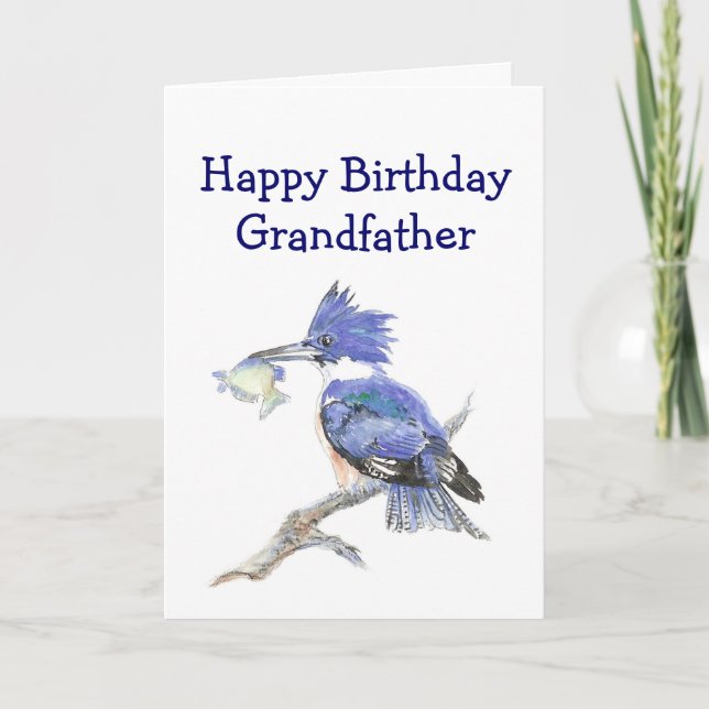 Carte Pêche Grand-père Humour d'anniversaire Le martin-p (Devant)