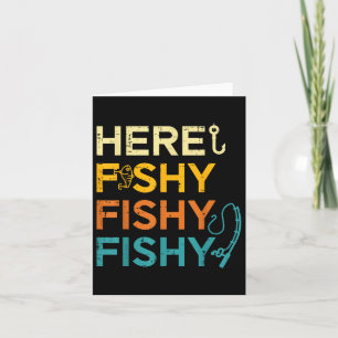 Carte Pêche Ici Poisson Retro Poisson Amateur Pêcheur Ho