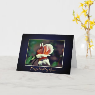 Carte Pêche Rosebud Floral Anniversaire personnalisé