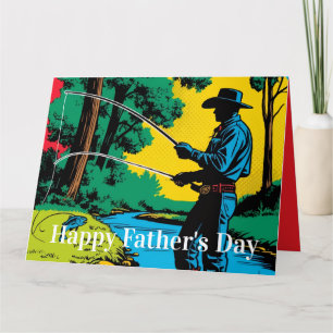 Carte Pêcheur Cowboy sur la Rive du Fleuve