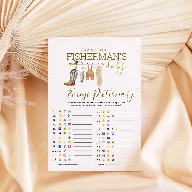 Carte Pêcheur Derby Baby shower Emoji Pictionary Jeu (Créateur téléchargé)