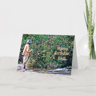CARTE PÊCHEUR - "HEUREUX ANNIVERSAIRE, PAPA" (PHOTOG)