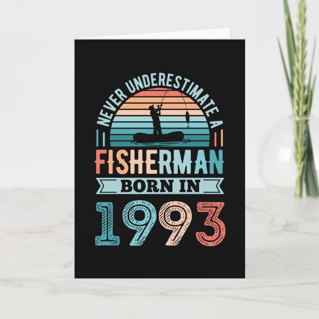 Carte Pêcheur né 1993 Pêche 30e anniversaire Cadeau (Devant)