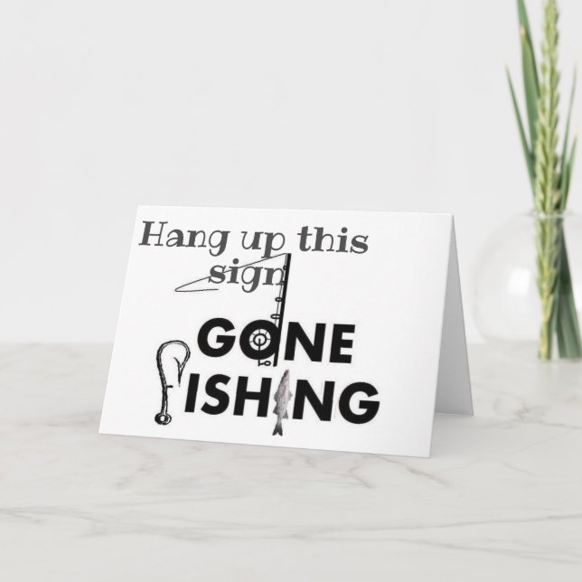 CARTE ***PÊCHEUR*** POISSON TOUTE LA JOURNÉE À L'ANNIVER (Devant)