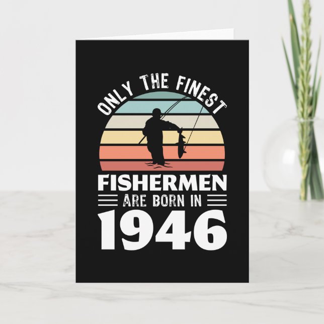 Carte Pêcheurs nés en 1946 80e anniversaire de pêche cad (Devant)