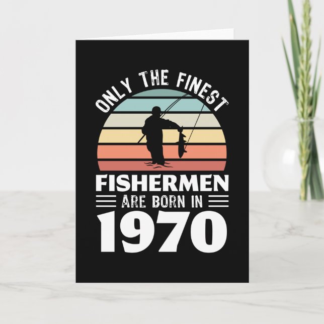 Carte Pêcheurs nés en 1970 60e anniversaire de pêche cad (Devant)