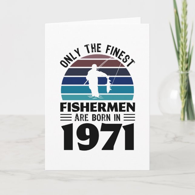 Carte Pêcheurs nés en 1971 50e anniversaire Cadeaux de p (Devant)