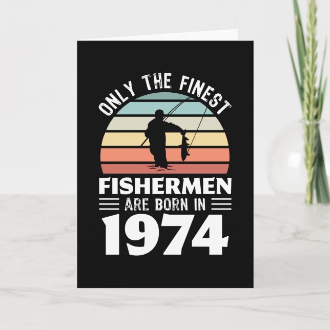 Carte Pêcheurs nés en 1974 50e anniversaire de pêche cad (Devant)