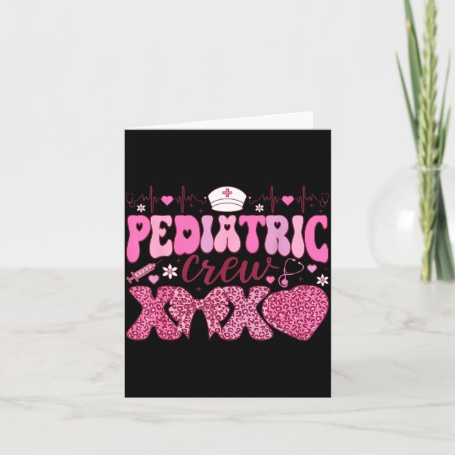 Carte Pediatric Crew Xoxo Nurse Valentines Day Coquette  (Devant)