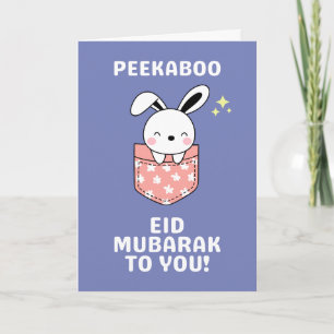 Carte Peekaboo Cute Bunny Eid Moubarak