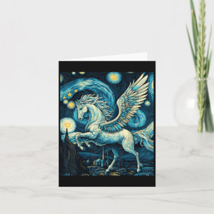 Carte Pégase sous le ciel étoilé de nuit Graphique d'art