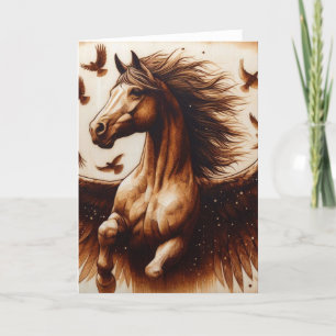 Carte Pegaus Sepia aux oiseaux