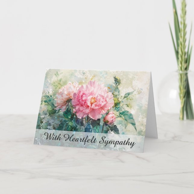 Carte *~* Peine Fleur Peony Peinture TV2 Sympathie Amour (Devant)