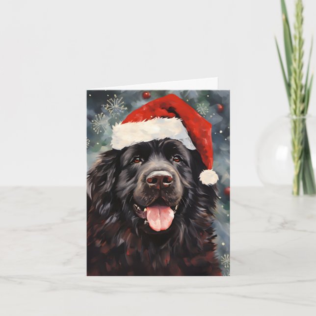 Carte Peinture à la brosse de Noël pour chien de Terre-N (Devant)