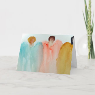 Carte Peinture à l'aquarelle de 3 anges, figures ou femm