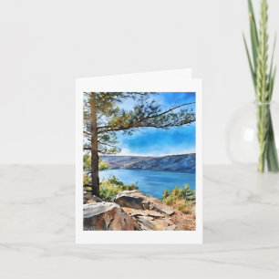 Carte Peinture à l'aquarelle informatique du lac des Dia