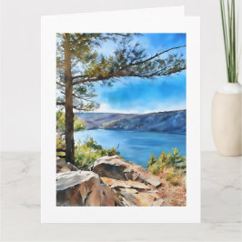 Carte Peinture à l'aquarelle informatique du lac des Dia