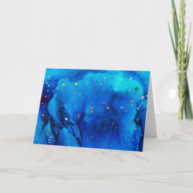 Carte Peinture à l'encre à l'alcool holographique de l'o (Devant)