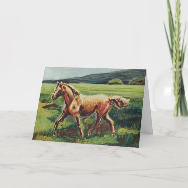 Carte Peinture à l'huile de cheval de Trot vide (Devant)