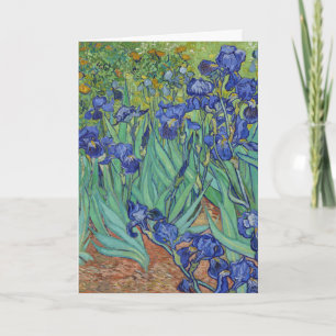 Carte Peinture à l'huile florale Les Iris Bleus Célèbres