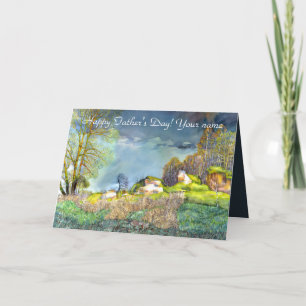 Carte Peinture à orage de printemps Aquarelle