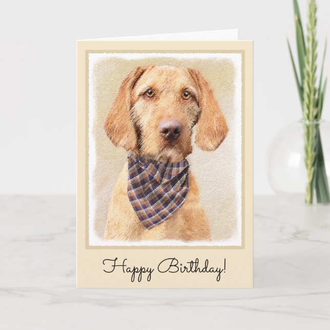 Carte Peinture à poils durs Vizsla - Jolie Art Original  (Devant)