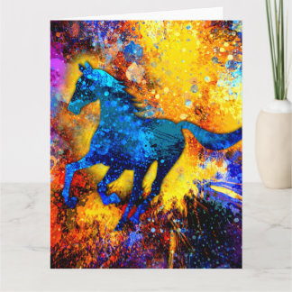 Carte Peinture Abstraite de Cheval au Galop