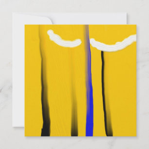Carte peinture Abstraite jaune bleu noir blanc