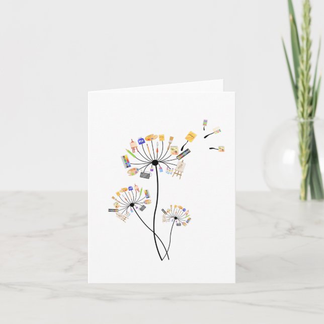 Carte Peinture Amateurs Dandelion Cadeau Pour Peintres A (Devant)