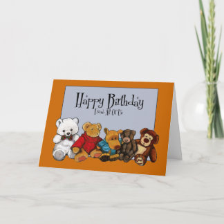 Carte Peinture : Animaux Stuffés : Anniversaire De Nous 