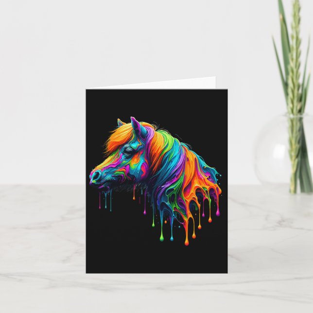 Carte Peinture Art Miniature Cheval Équitation Équitatio (Devant)