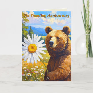 Carte Peinture Bear Daisy Meadow 5e Mariage Anniv.