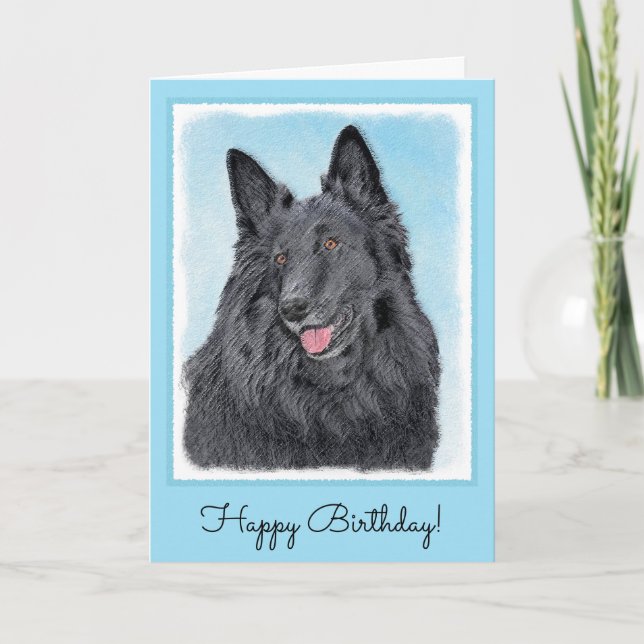 Carte Peinture belge Sheepdog - Cute Original Chien Art (Devant)