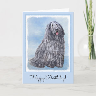 Carte Peinture Bergamasco Sheepdog - Chien original mign