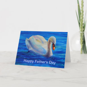 Carte Peinture d'aquarelle de cygne blanc, sauvagine, oi